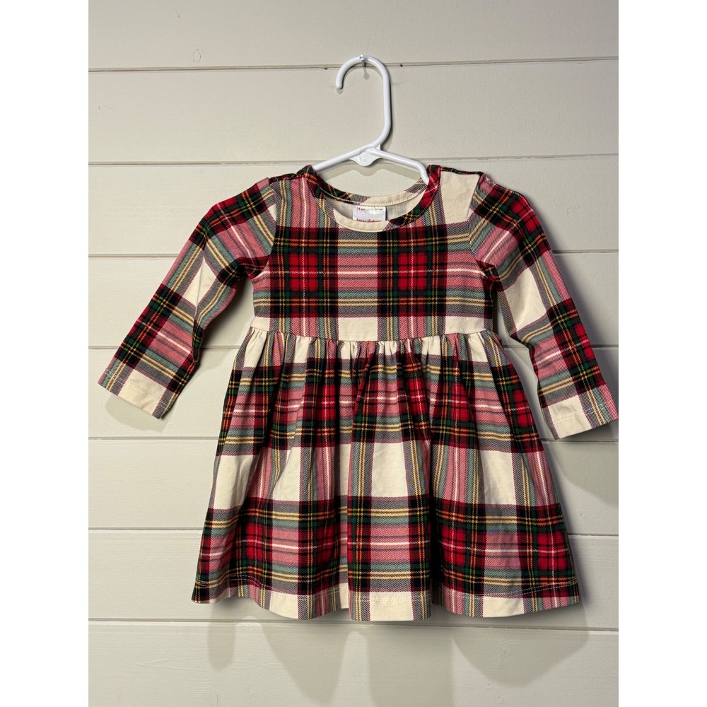 Hanna Andersson Plaid Long Sleeve Dress Girls 12 18 Months Red‎ Green Holiday